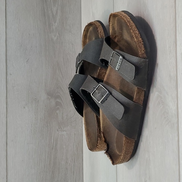 Birkenstock Women Comfort Sandals Slide 2 strap Sandals Flats shoes sz 37/6 - Picture 2 of 12